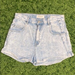 PacSun high rise light denim mom shorts